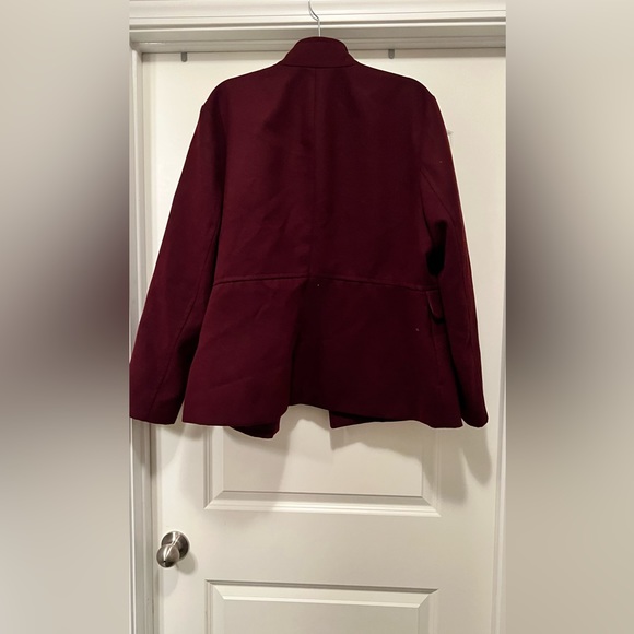 Old Navy Wine/Burgundy Wool Blend Coat - Picture 2 of 5